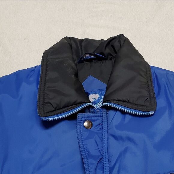 Vintage 1980s Arctic Blue Full-zip Removable Sleeve Puffer Snow Ski Jacket M - Picture 5 of 12